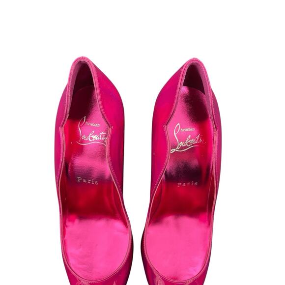 Christian Louboutin Hot Chick Patent Psychic Fuxia Pink Pumps Size 36.5 US 6.5 - Picture 6 of 10